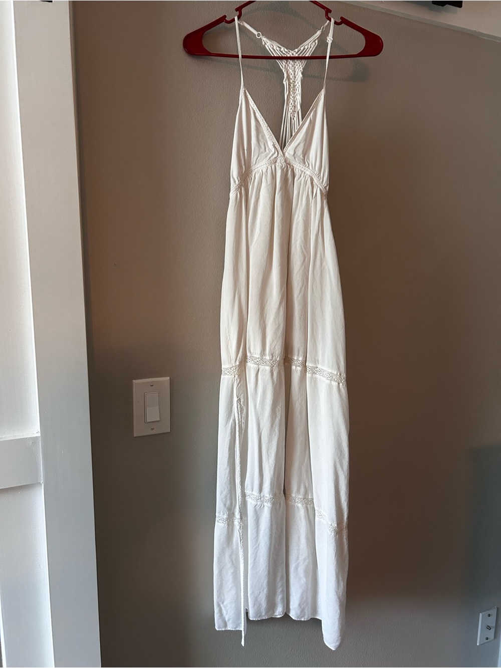 GXF by Gentle Fawn | White Maxi Sundress with Macramé Back